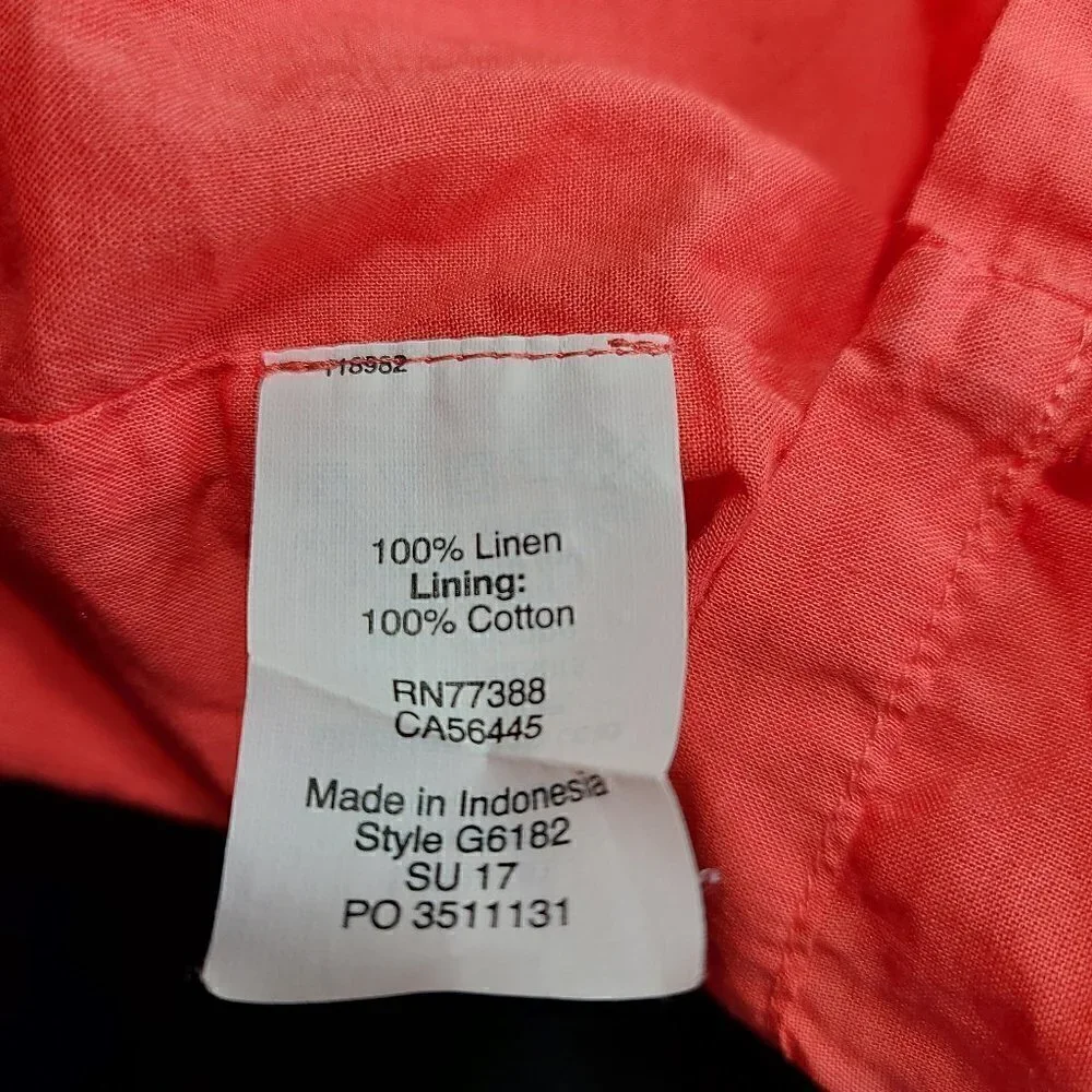 J Crew Salmon Pink Peach Linen Dress